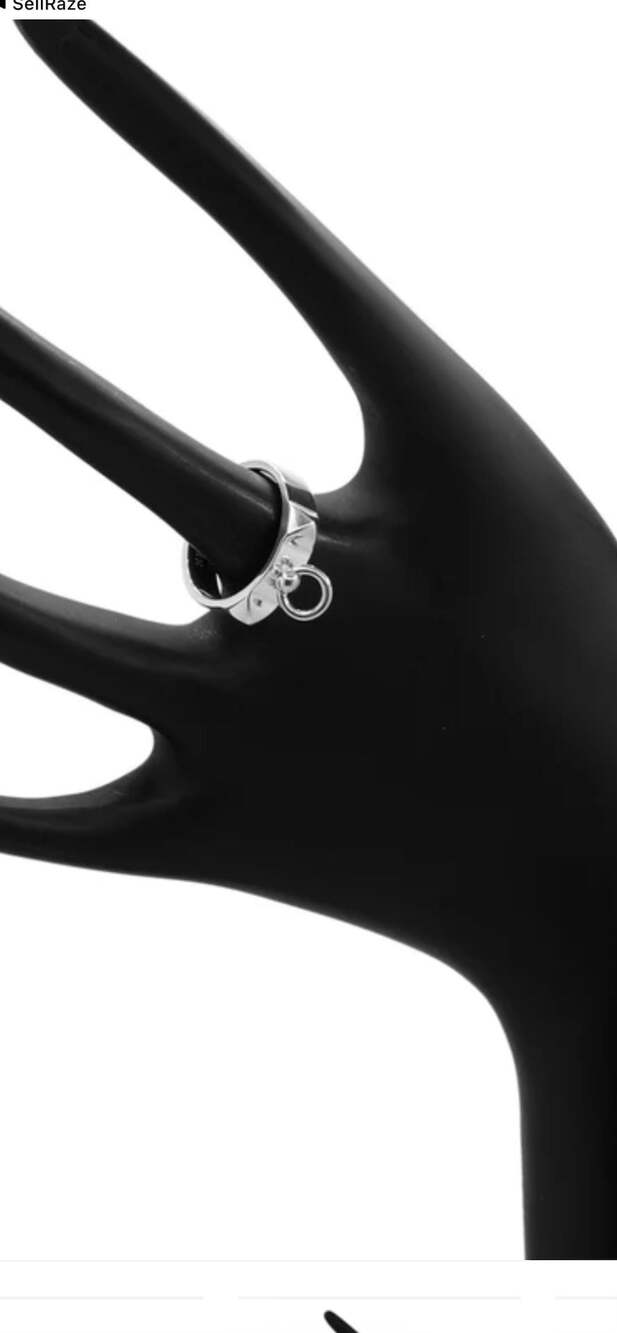 Hermes Sterling Silver PM Collier De Chien Ring size 0 51(5.5) - Picture 2 of 6